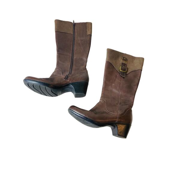 Clarks Ingalls Womens Delaware Leather Tall Equestrian Riding Boots Browns 7M - Picture 3 of 11